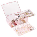 3 Layer Acrylic Storage Box Multi Layer Jewelry Organizer- Pink