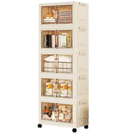 Storage Cabinet with Wheels, Rolling Organizer for Home ( 55CM, Cream)