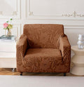 Universal Jacquard Waterproof Camellia Fabric Sofa Cover (Camel)