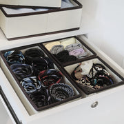 Set of 6 Foldable Storage Box Drawer Divider Organizer Basket Bins