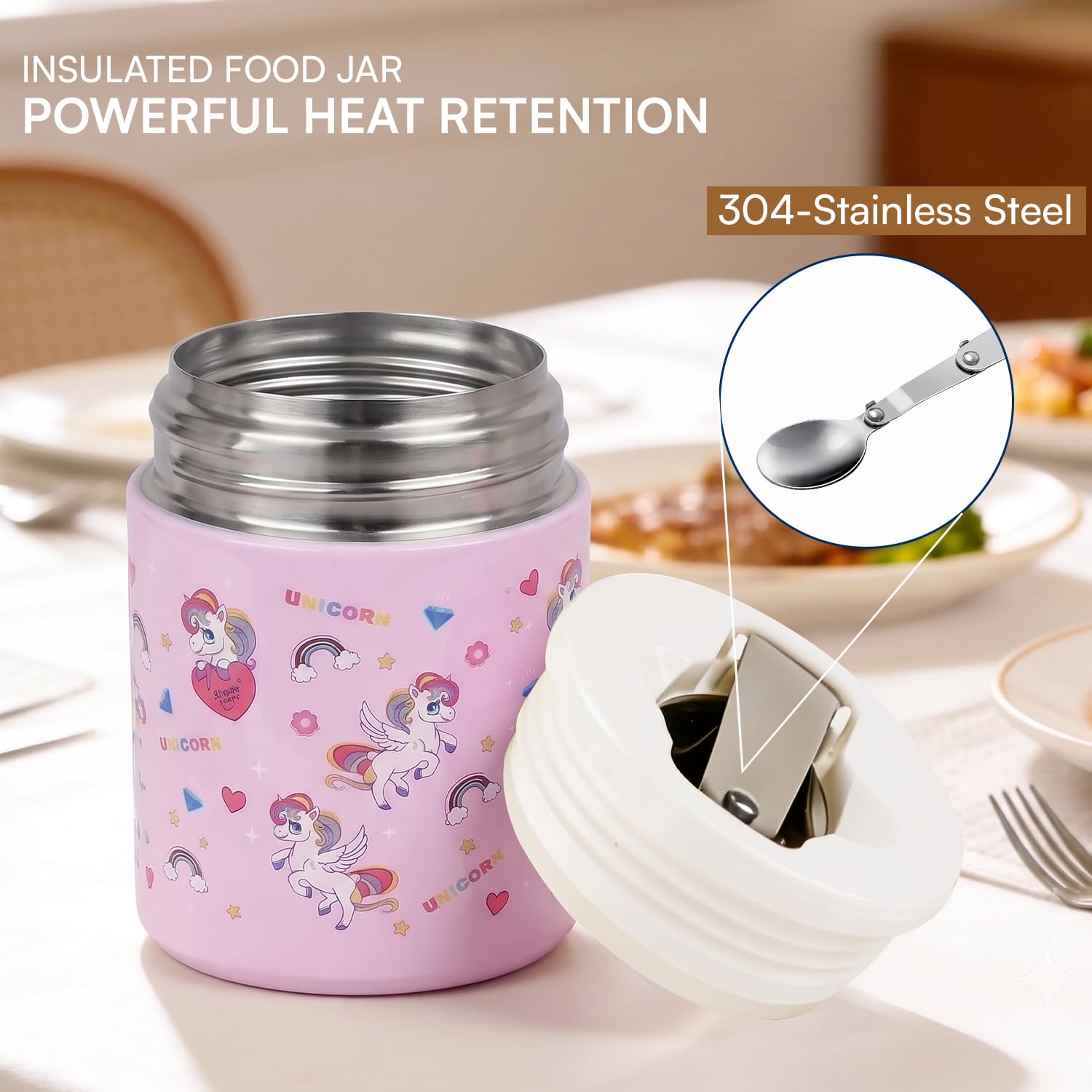 304 Stainless Steel Baby Feeding Bowl with Spoon 300ml