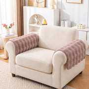 Rabbit Plush Sofa Mat Floral Design - Pink