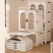 1-Layer Wardrobe with Multi Layer Folding Storage Box - White