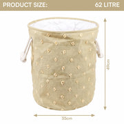 Pom Pom Round Laundry Basket
