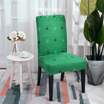 Printed Chair Cover- Green Plus