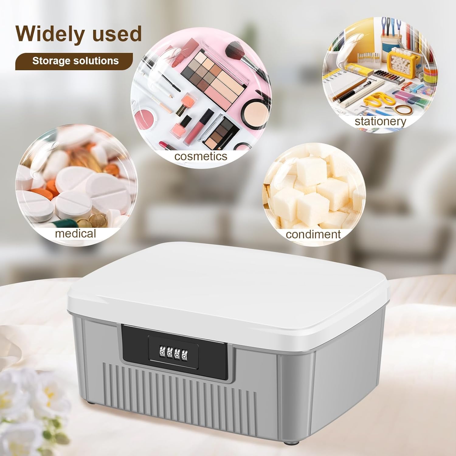 Lockable Storage Box – Double-Layer Organizer with 4-Digit Lock