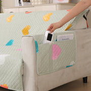Polyester Sofa Cover Mat Reversible Couch Protector-Minty Hearts