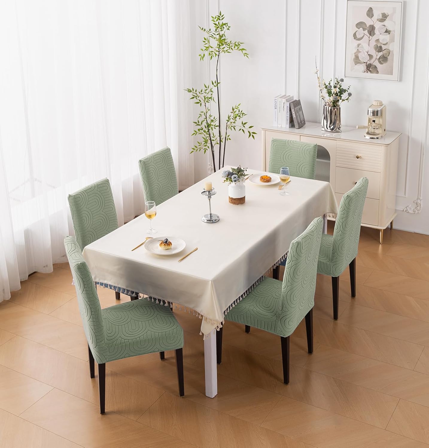 Premium Stretch Chair Cover – 220 GSM Jacquard Fabric (Green)