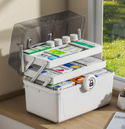 Multifunctional Storage Box - Portable Plastic Organizer (White)