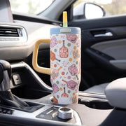 1200ML Stainless Steel Tumbler with Handle & Pop-Up Lid (Printed)