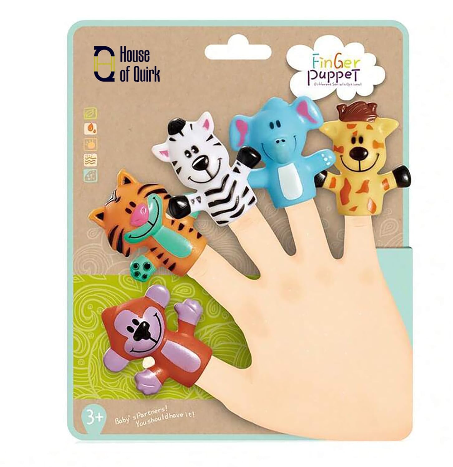 5-Piece Themed Finger Puppets Educational Kids Toy