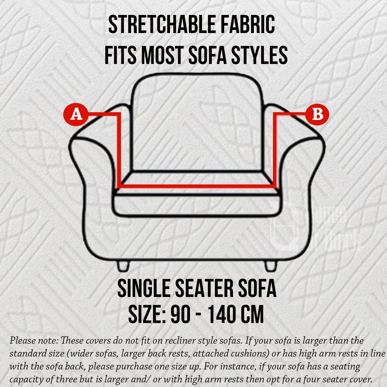 Universal Jacquard Fabric Sofa Cover- Smoke