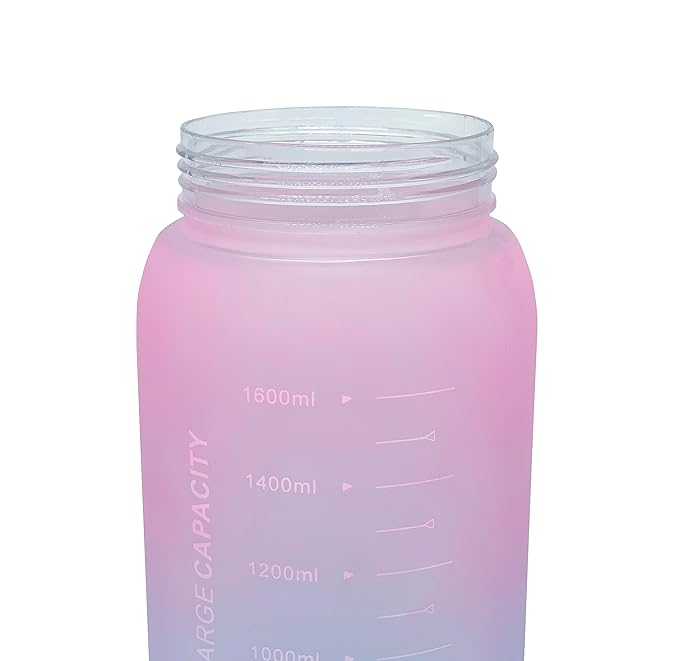 Water Bottle With Straw Bpa Free (Pink/Blue 1.8Litre) - Plastic