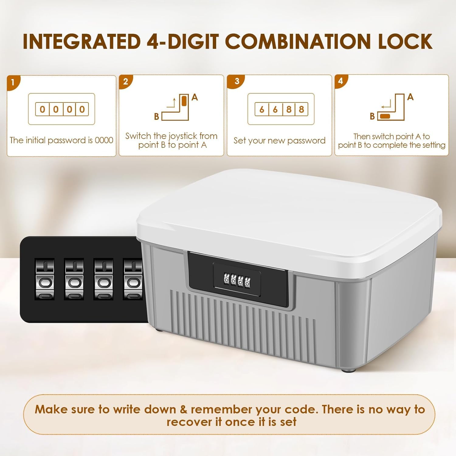 Lockable Storage Box – Double-Layer Organizer with 4-Digit Lock
