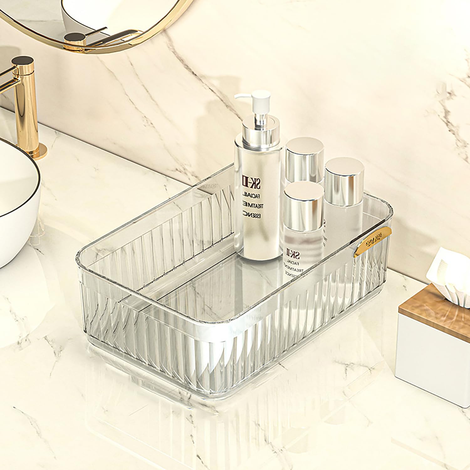 Acrylic Transparent Open Lid Small Decorative (Set of 2)