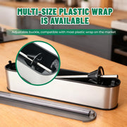 Aluminum Foil & Plastic Wrap Dispenser with Sliding Cutter-Silver