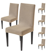 Decorative Dining Chair Cover – 220 GSM Stretch Jacquard Fabric (Khaki)
