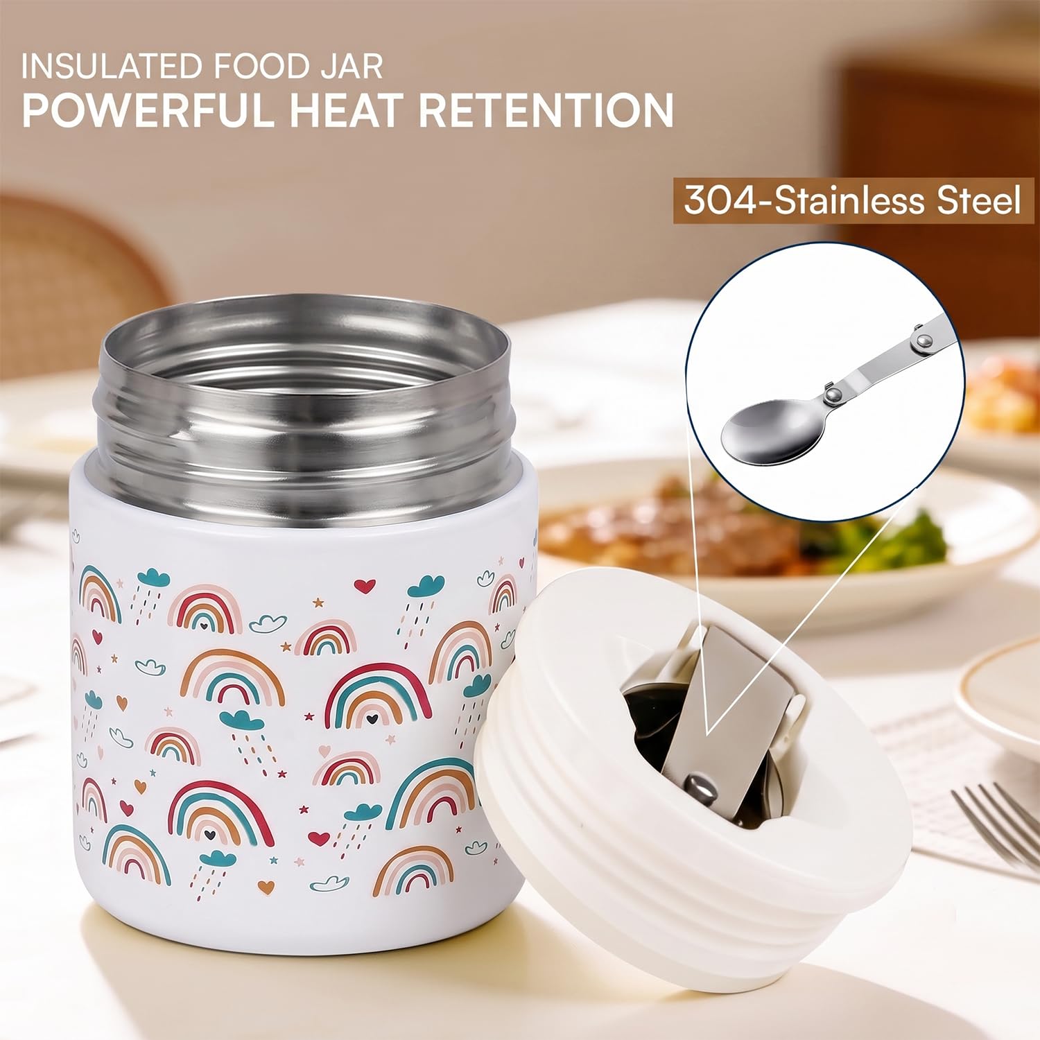 304 Stainless Steel Baby Feeding Bowl with Spoon 300ml