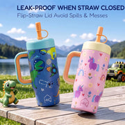 530ML Kids Tumbler Stainless Steel with Handle & Lid