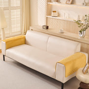 Sofa Covers Mat Velvet Herringbone Chenille Fabric (Yellow)
