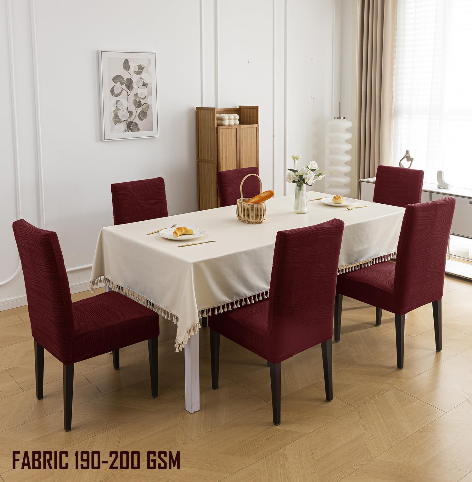 Stretchy Universal Jacquard Waterproof Chair Cover (Maroon)