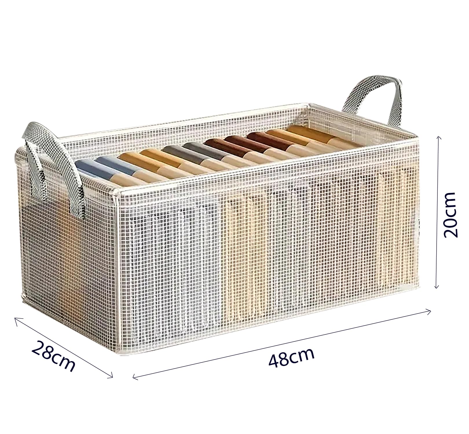 Durable Linen Closet Organizers and Foldable Storage Baskets (Transparent)