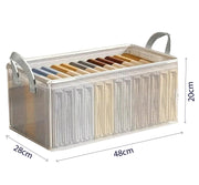 Durable Linen Closet Organizers and Foldable Storage Baskets (Transparent)