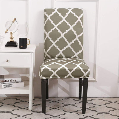 Elastic Chair Cover (Khaki Diamond)