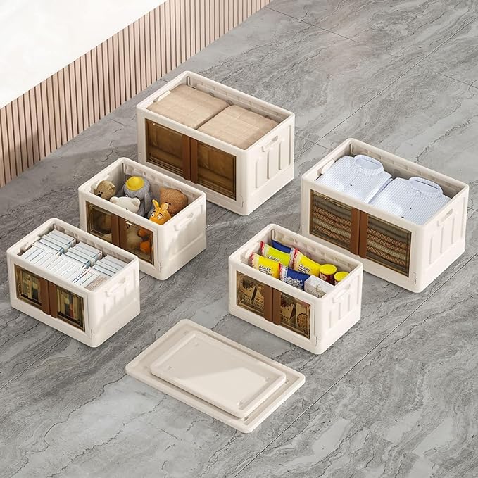 Plastic Storage Bins for Closet Organizers 72Litre (Beige) (Set of 1)