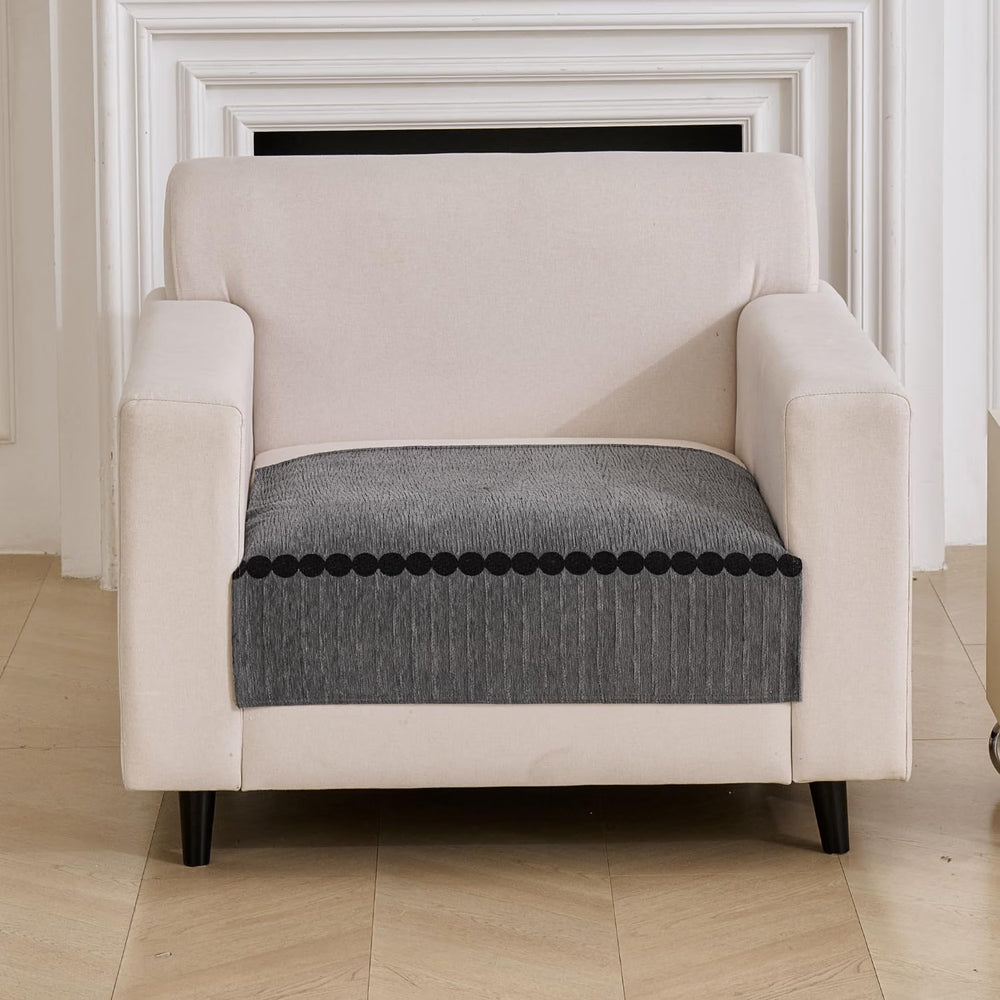 Tuxedo Luxury Chenille Sofa Mat - Grey Chenille Fabric 1 Pc