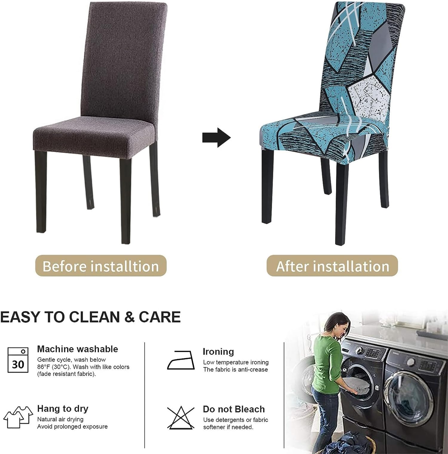 Elastic Chair Cover (Blur Prism)