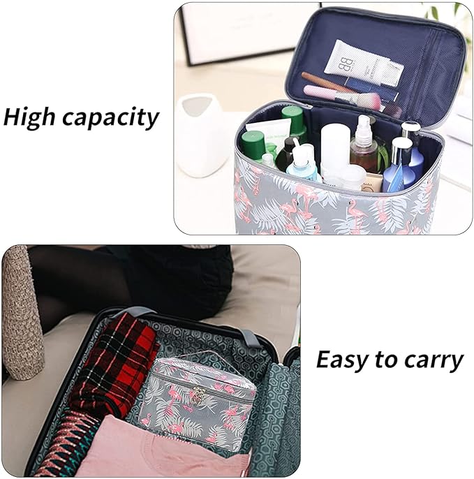 Travel Toiletry Bag, Portable Makeup Bags (White Cactus)