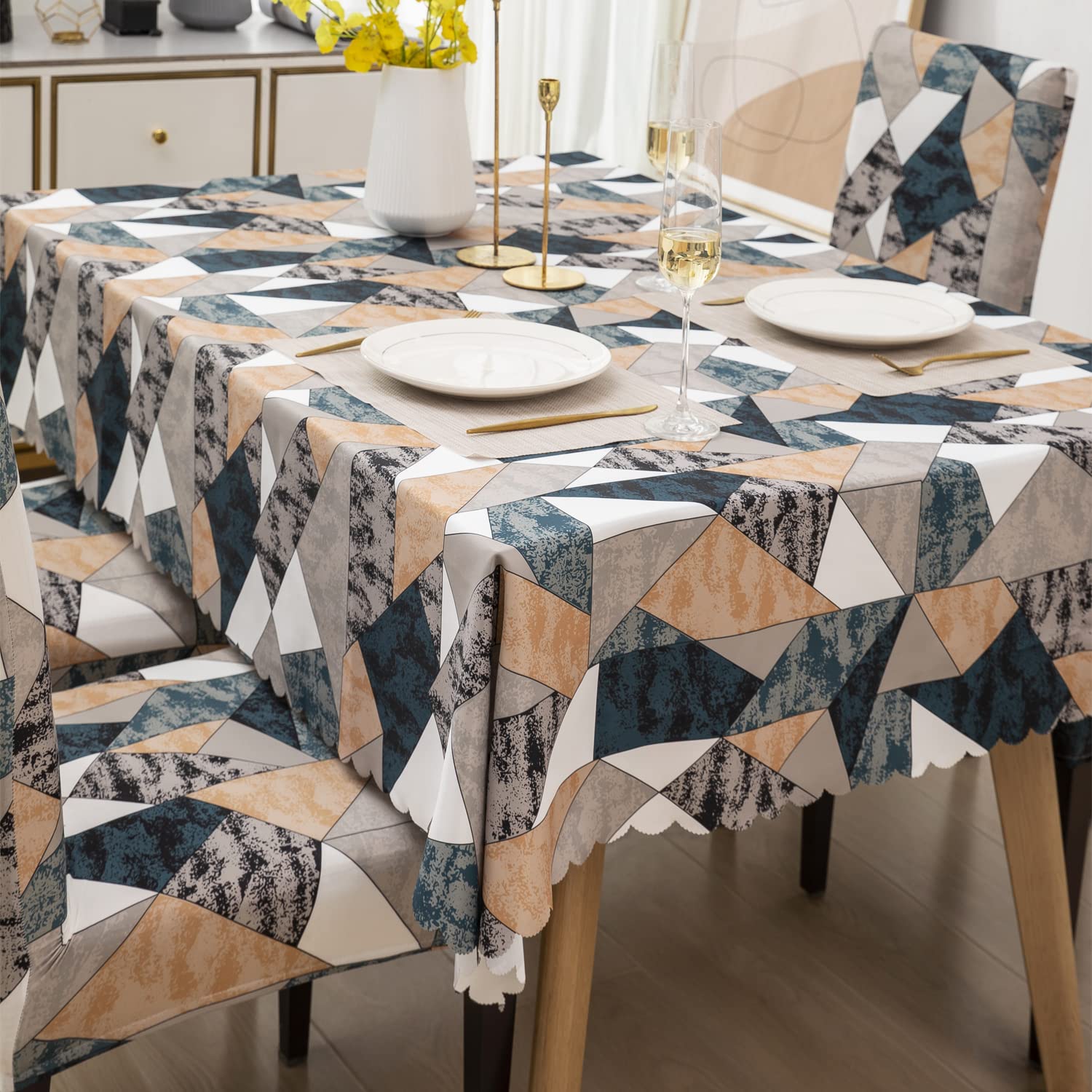 Dining Table Cover waterproof (140X180 CM, 1 Table Cover only)