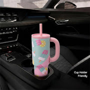 1200ml Insulated Stainless Steel Tumbler with Handle (Printed)