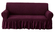 Bubble Frill Couch Cover-Wine
