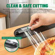 Aluminum Foil & Plastic Wrap Dispenser with Sliding Cutter-Silver
