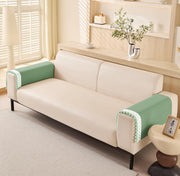 Chenille Fabric with Ball Tassels Sofa Cover Set – 3 Pcs Set (2pc Armrest Covers 50x70cm + 1pc Seat Cover) Green