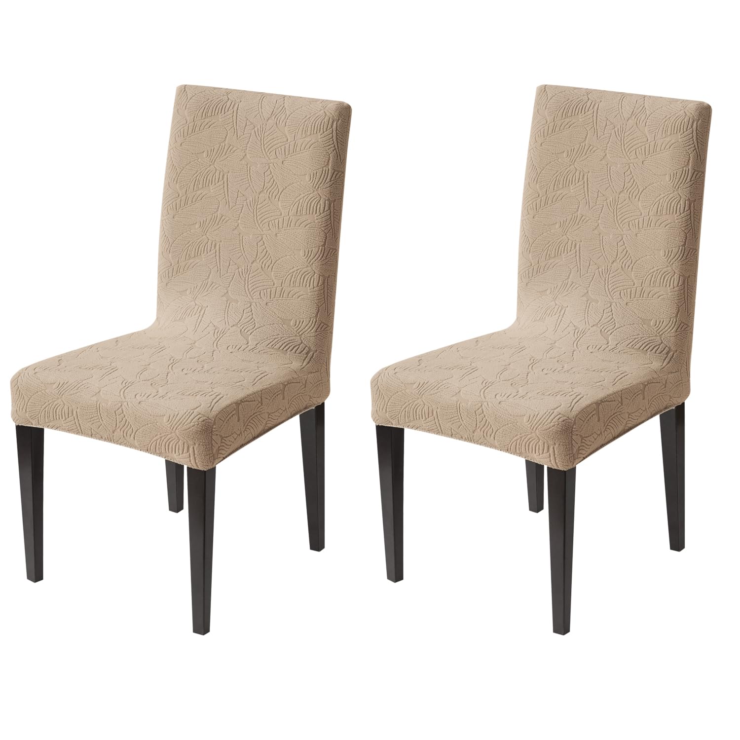 Stretch Jacquard Dining Chair Cover – Universal Fit, 220 GSM (Khaki)