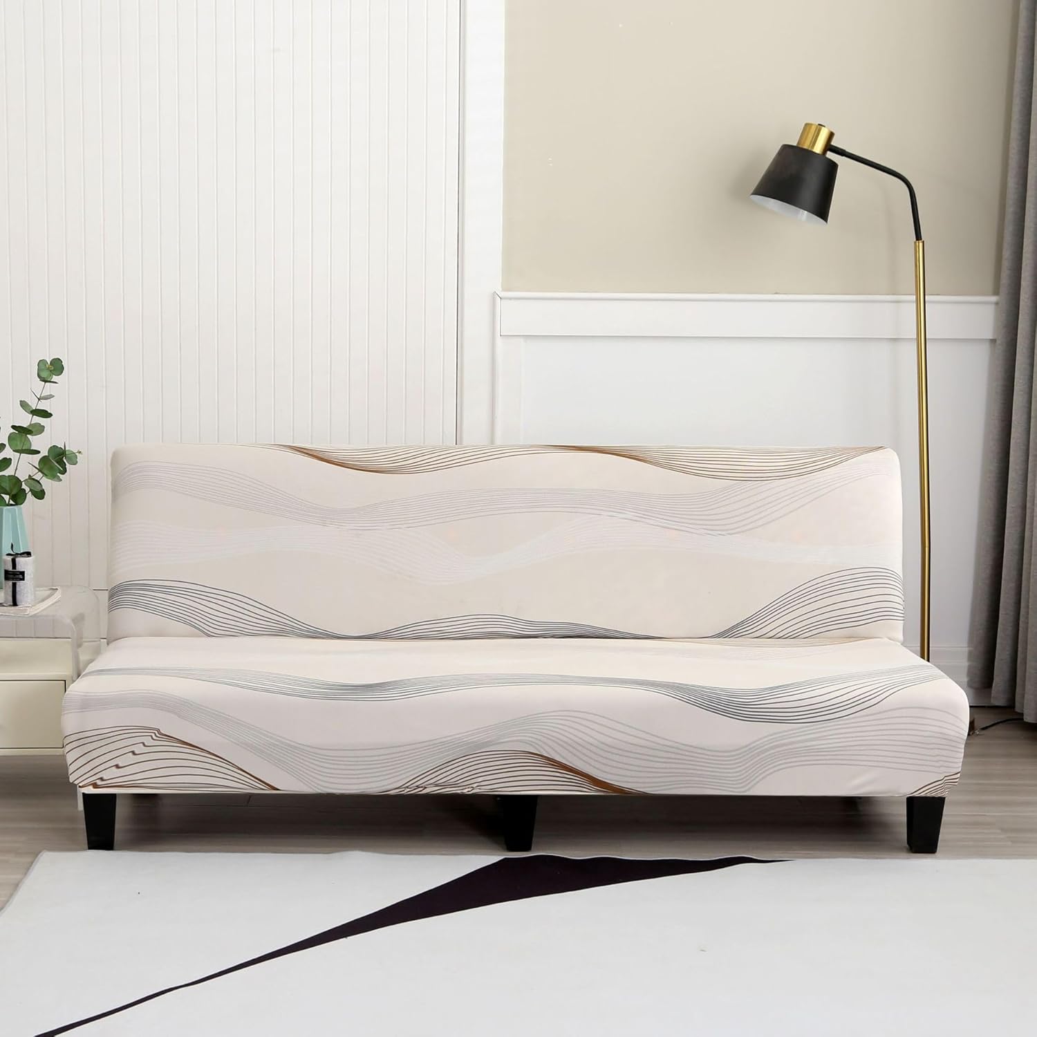 Sofa Slipcover Armless Futon Cover Printed Folding Couch Shield Sofa Cover