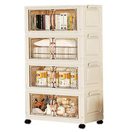 Storage Cabinet with Wheels, Rolling Organizer for Home ( 55CM, Cream)