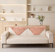 Sofa Cover Mat Leaf Coral Fleece Chenille Fabric Seater Sofa (Peach)