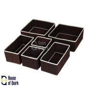 Set of 6 Foldable Storage Box Drawer Divider Organizer Basket Bins