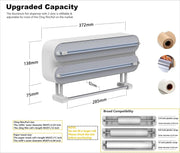 3-in-1 Magnetic Wrap Dispenser & Cutter – Aluminum Foil, Plastic Wrap & Paper Towel Organizer