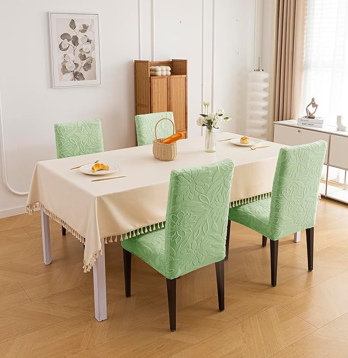 Stretchy Universal Camellia Jacquard Waterproof Chair Cover (Green)