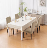 Flexible Stretch Dining Chair Cover 220 GSM Jacquard Fabric, Universal Fit (Khaki)