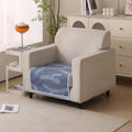 Reversible Printed Quilted Sofa Cover Mats for 1/2/3/4 Seater Sofa Cover- Blue Fern