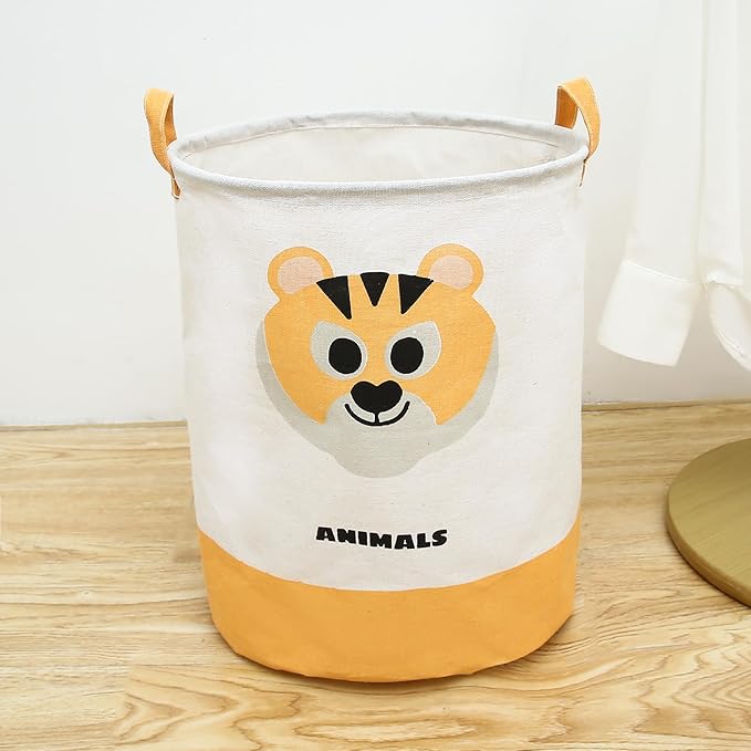 Round Laundry Basket Cute Cartoon Cloth Storage (Toys)