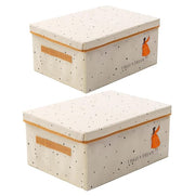 Non-Woven Clothes Storage Box Drawer Divider Basket (Beige Print)