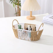 Oval Woven Paper Rope Storage Baskets Set of 2 - Beige