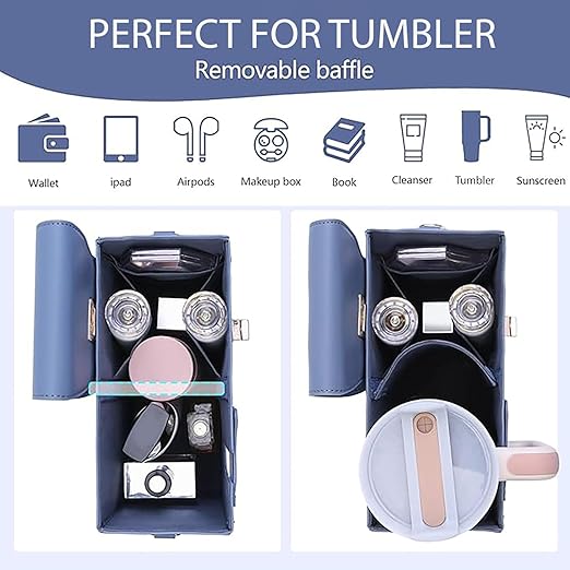 Crossbody Tumbler Holder with Purse Compartment